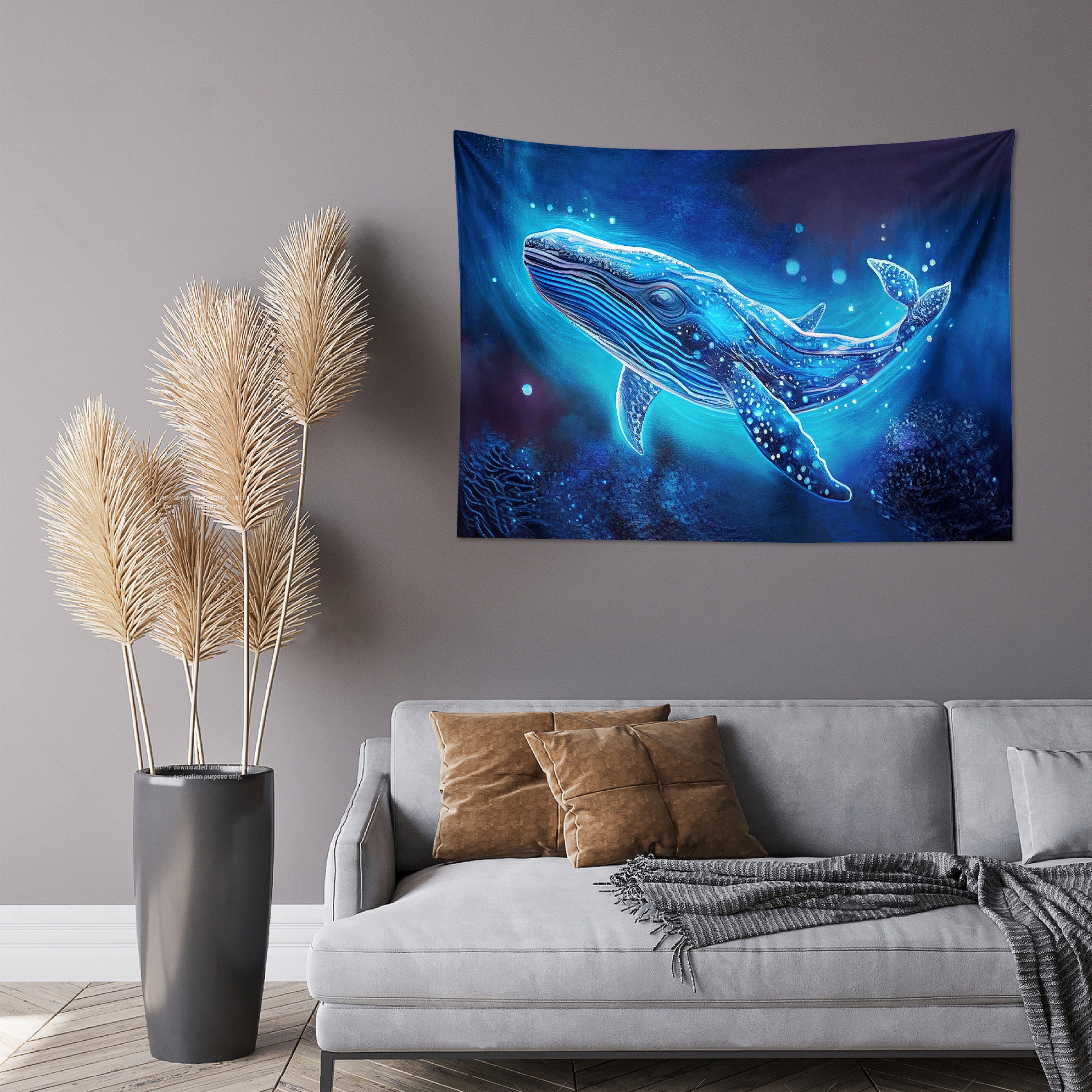Tulkun Avatar Whale Tapestry Ocean Wave Wall Hanging Art for