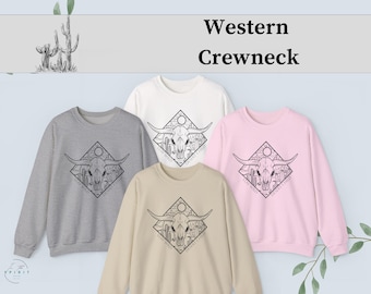 Stay Wild Desert Child Sweatshirt | Western Bull Skull Crewneck | Retro Desert Pullover