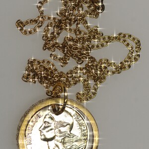 COIN PENDANT, Franc Coin Pendant, Historical Pendant, French Coin Jewelry, Coin Pendant, coin pendant, coin necklace, jewelry gift