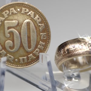 VINTAGE COIN RING, Coin Lover Ring, Franc Silver Ring, Aesthetic Handmade, Coin Ring, Coin Jewelry Yugoslavie jugoslavija, Yugoslavian ring
