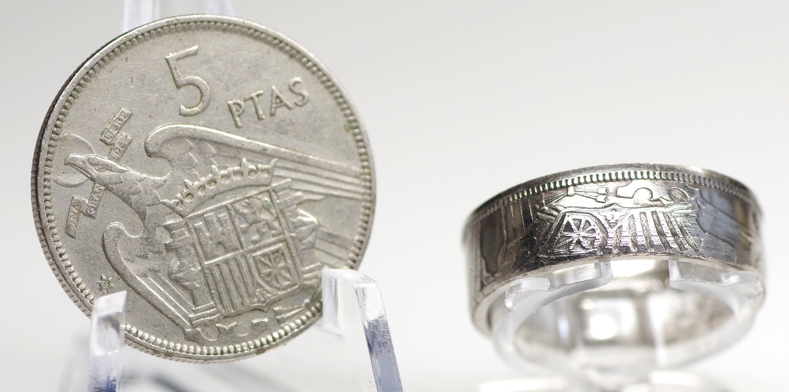 SPAIN RING, VintageCoinring, Coin Lover Ring, Silver Ring, Aesthetic Handmade, Coin Ring, Coin Jewelry, spain, espagne, aigle, eagle, franco