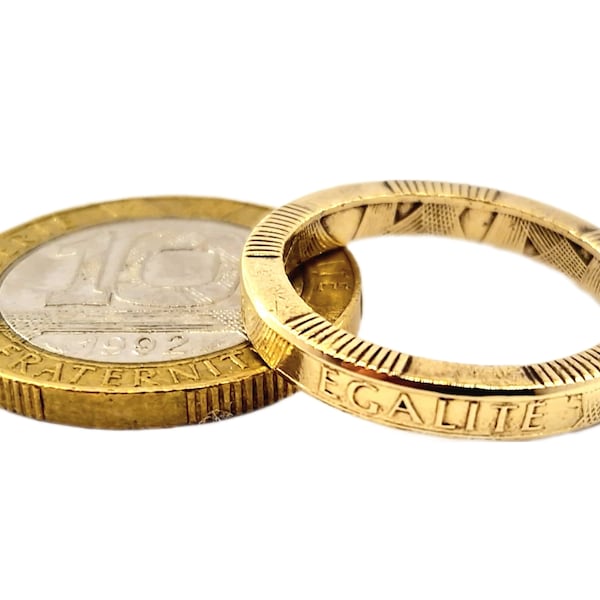 GENIUS COIN RING, French Coin Jewelry, Coin Lover Ring, History Coin Ring, Beautiful Handmade Numismatic Franc Coin Ring, Unique Gifts