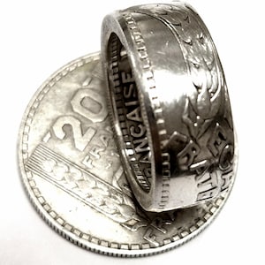 Bague Pièce De Monnaie Russe 20 Kopecks En Argent – Anneau Simple – Neuf Avec étiquettes