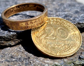 French COIN RING, Recycled Coin Ring, Marianne Coin Ring, unique ring, Handmade Ring, unique gift, original gift, unique jewelry, jewel