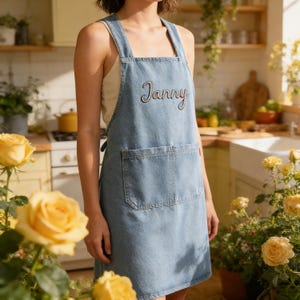 Grembiule Unisex In Denim Blu Per Cucina E Hobby – Multitasche Regolabile 74x60 Cm, Con Tasche Anteriore, Lavabile, Per Chef, Giardinaggio, Pittura