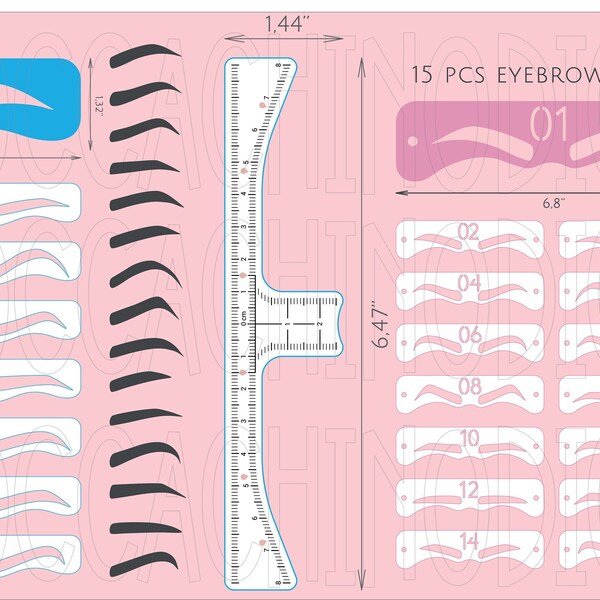 Eyebrow Stencil Etsy