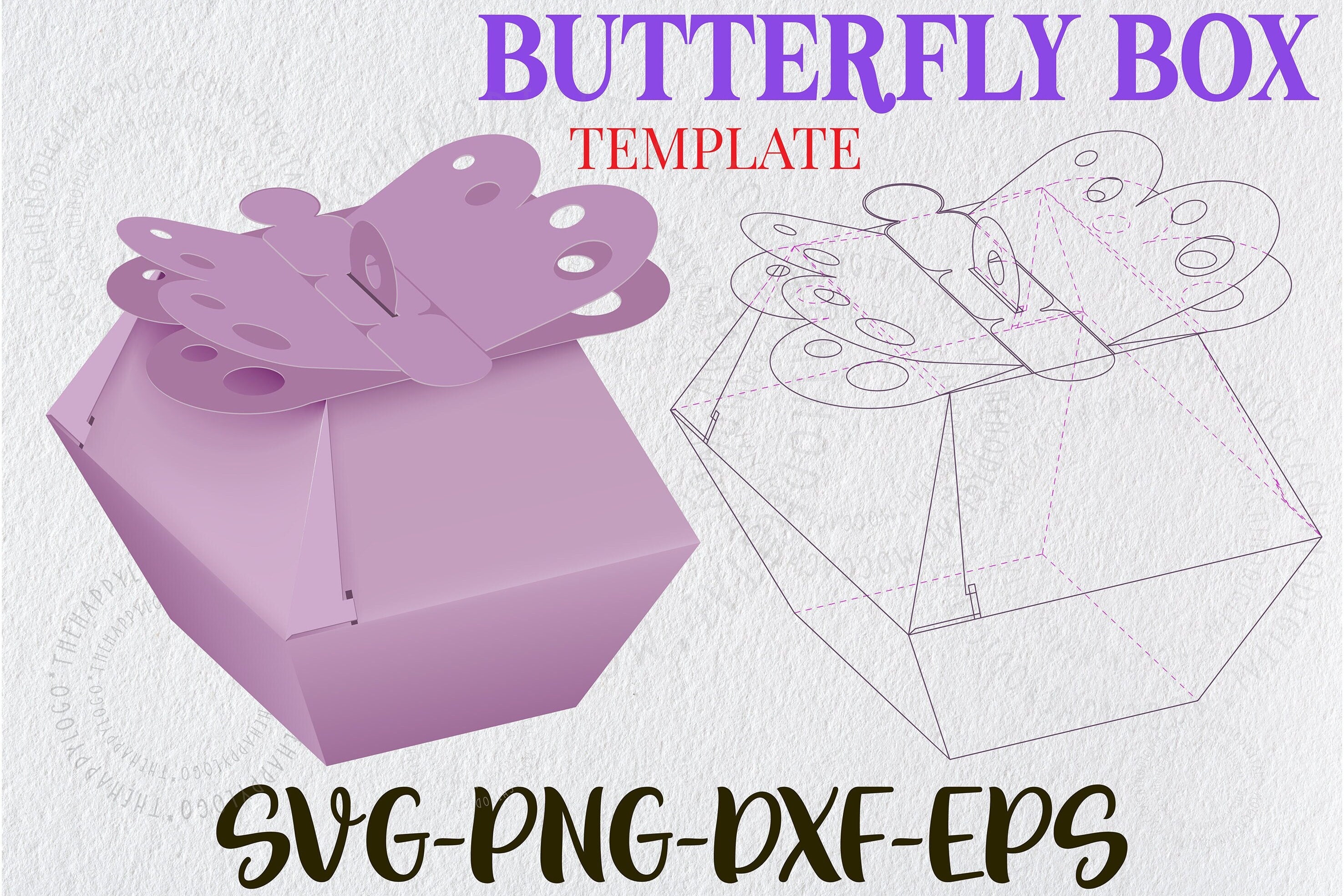 Butterfly Box Template Butterfly Gift Box Template Twist Box Etsy