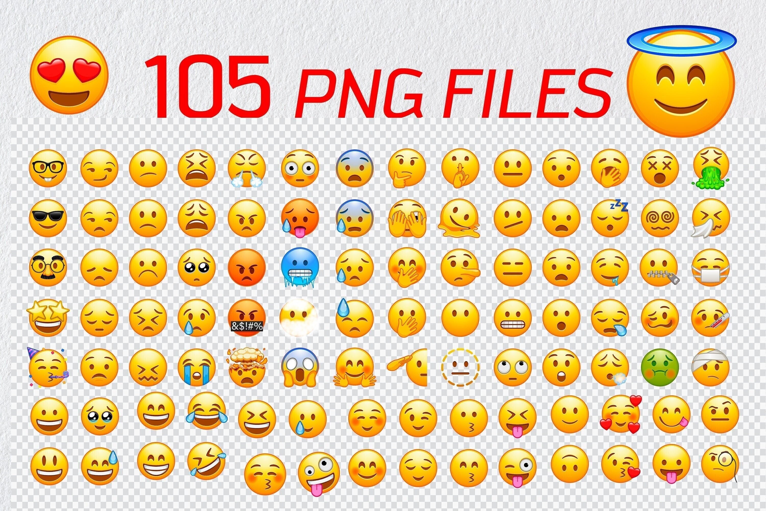 105 Separated Ios Emoji Funny Emoticons Faces With an IOS Etsy