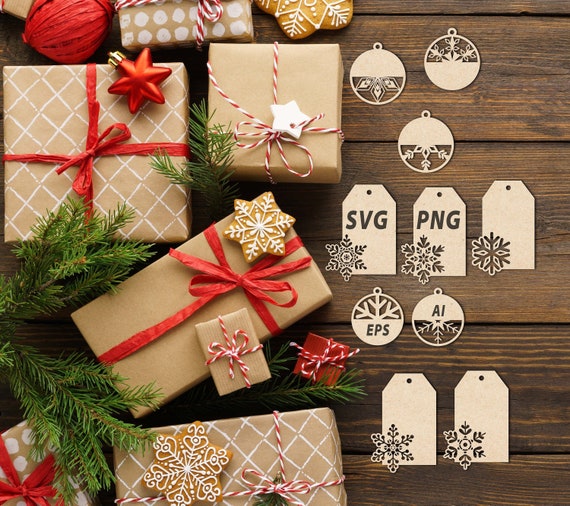 30 Christmas gift tags svg