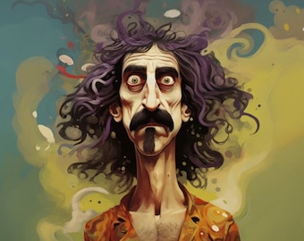 Frank Zappa Inspirational Poster, Fan Art, classic rock poster, music legend art