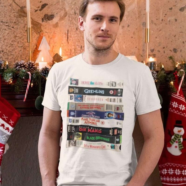 UNISEX Christmas Movie Marathon VHS INSPIRED T-Shirt, Xmas Tee, Perfect for Christmas Season