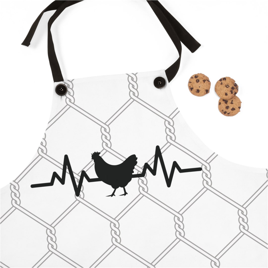 Chicken Heartbeat Apron Chicken Lover Apron Cooking Apron Etsy