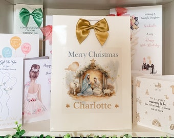 Bolsa de regalo de Navidad personalizada, Natividad de Navidad, Navidad religiosa, Bolsas de envoltura de regalos festivos, Bolsa de regalo de Navidad familiar