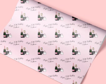 Personalised Gift Wrap / Personalised Birthday Wrapping Paper / Personalised Gift Wrap / 20th, 30th, 40th, 50th, 60th Gift Wrap