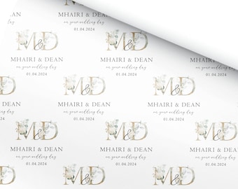 Personalised Wedding Gift Wrap, Personalised Wrapping Paper