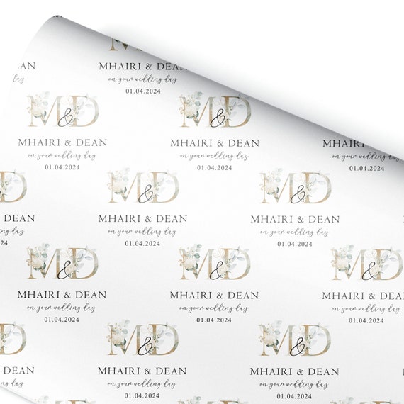 Personalised Wedding Gift Wrap, Personalised Wrapping Paper
