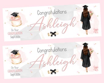 Personalised Graduation Banner, Congratulations Party Decor, Custom Well Done Banner