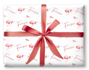 Papel de regalo personalizado para San Valentín, envoltorio para regalos de aniversario.