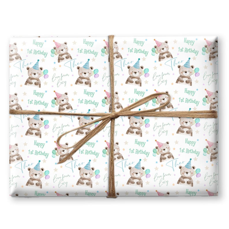 Papel de regalo personalizado / Papel de regalo de cumpleaños personalizado / Papel de regalo personalizado / Construcción / Camiones excavadoras imagen 4