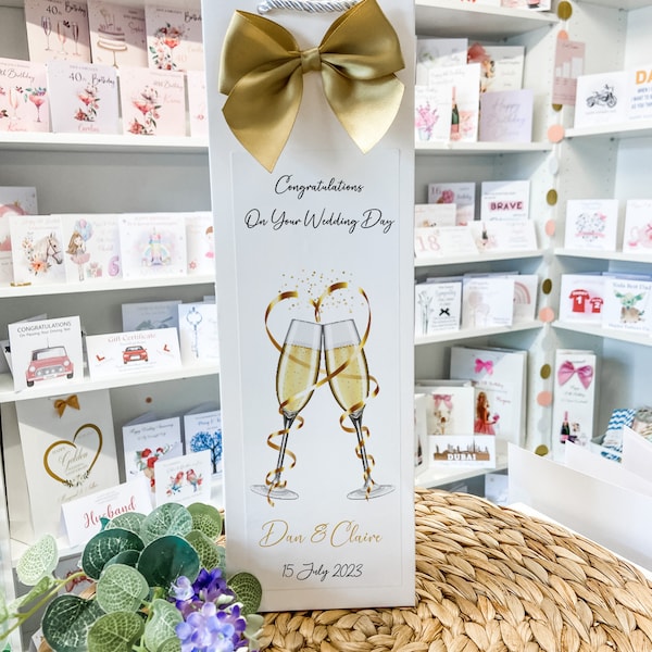 Bolsa de botella personalizada de boda - Bolsa de regalo personalizada - Bolsa de regalo de boda - Regalos de boda - Idea de regalo de boda