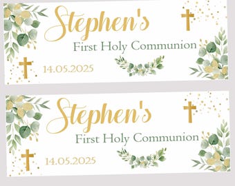 Banners personalizados para fiesta de Primera Comunión, decoración de fiesta, decoración de pared, Primera Comunión o Confirmación