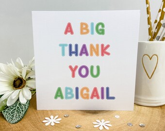 Personalised Thank You Card, Teacher Thank You, End of Term Thank You, End Of School Thank You