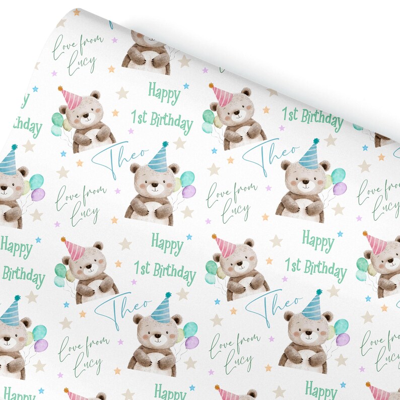 Papel de regalo personalizado / Papel de regalo de cumpleaños personalizado / Papel de regalo personalizado / Construcción / Camiones excavadoras imagen 1