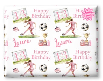 Personalised Football Birthday Wrapping Paper, Football gift wrapping