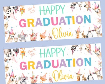 Banner de graduación de guardería, Banner personalizado para fiesta de guardería, Banner personalizado, Banner de "Bien hecho", Graduación preescolar, Salida de guardería