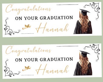 Banner de graduación personalizado, felicitaciones, banner de fiesta, banner personalizado, decoración de fiesta, banner de bien hecho