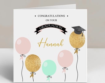 Personalised Graduation Card Congratulations Well Done You Did It Balloons