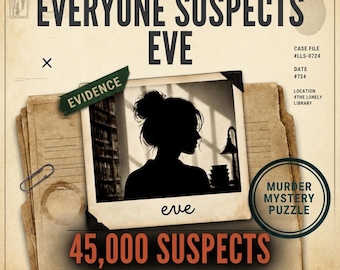 The Killer isn't Eve, Printable Murder Mystery Deduction Game, Find the Killer Logic Elimination Puzzle, PDF Printable Instant Download