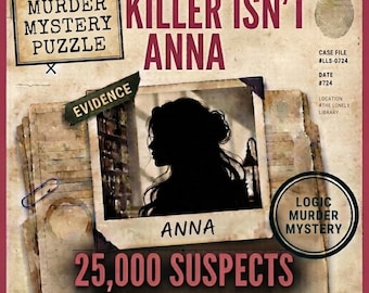 Killer Logic Puzzle, The Killer isn't ANNA, Find the Killer, a Murder Mystery Name Elimination Game, Printable Download