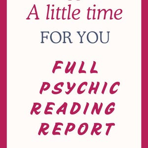 May include: A white rectangular card with a magenta border featuring the text PSYCHIC LEYLA above a lotus icon. The text reads A little time FOR YOU, FULL PSYCHIC READING REPORT, and at the bottom, STRICTLY PRIVATE & CONFIDENTIAL.