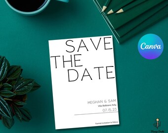 Save The Date, Minimalistische Einfache Hochzeit Save The Date Vorlage, Bestellen & Bearbeiten In Minuten