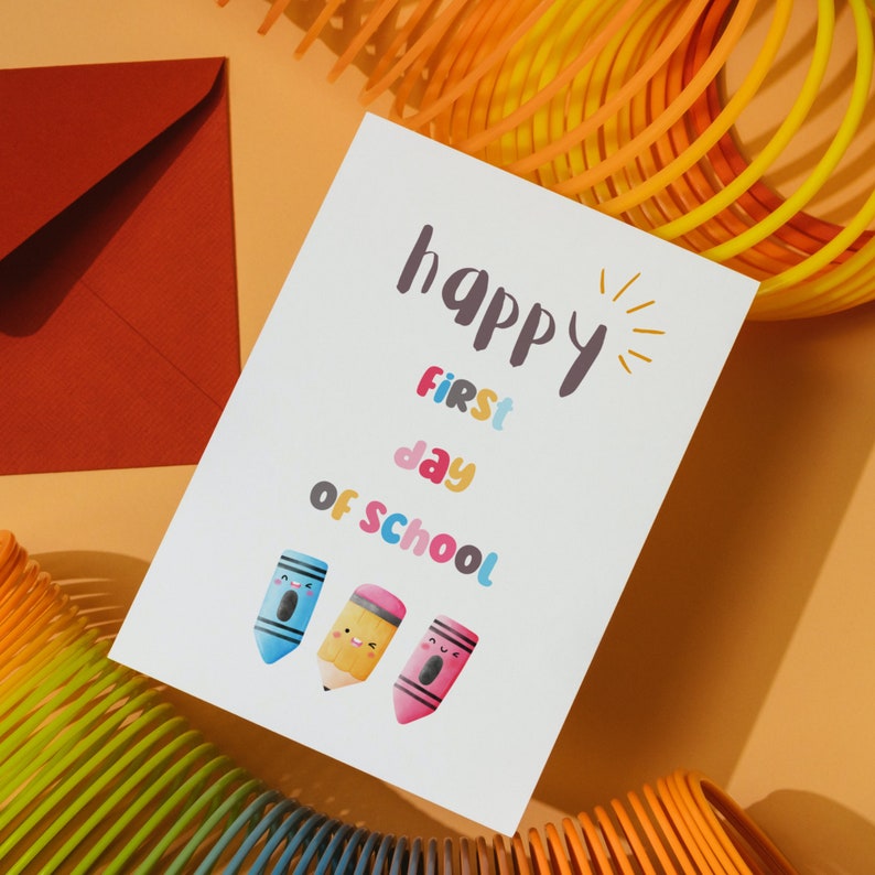 Happy First Day of School Card, Printable Back to School Greeting Card ...