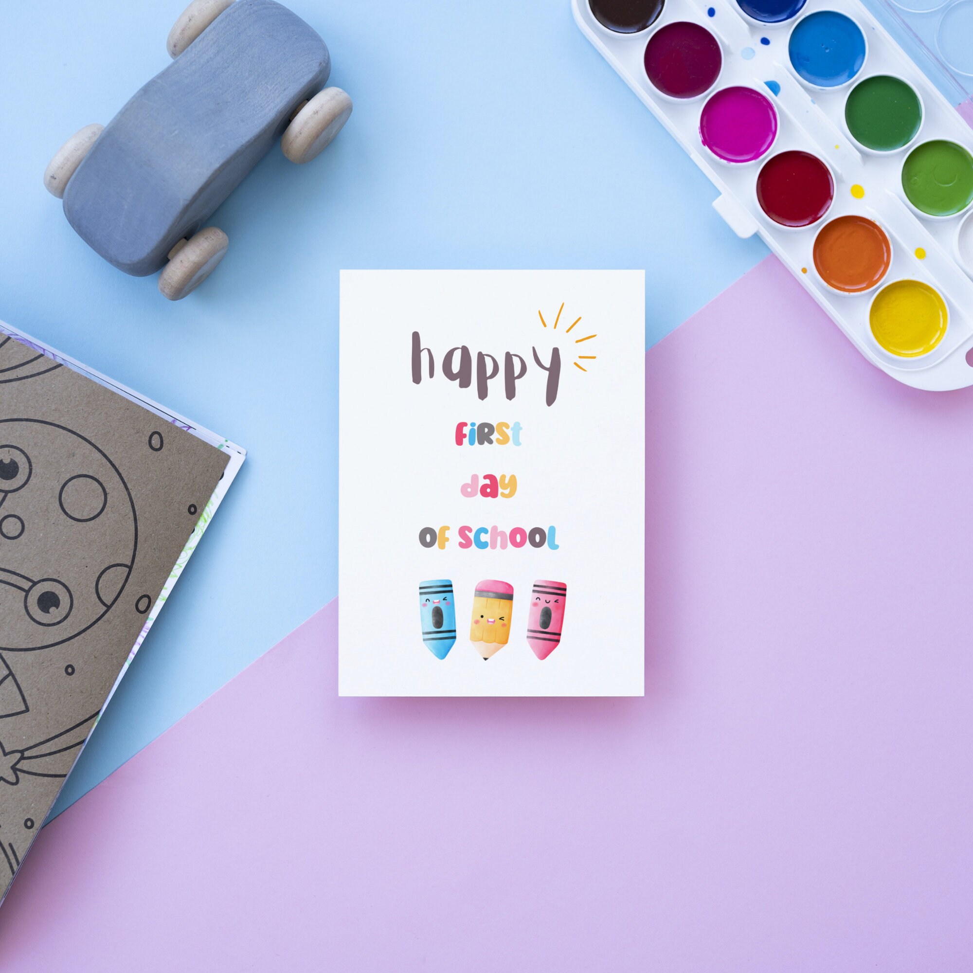 Happy First Day of School Card, Printable Back to School Greeting Card ...