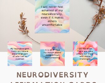 Printable Affirmation Cards for Neurodiversity, Neurodivergent Affirmation Cards, Affirmation Cards for Autism ADHD Neuro, Affirmation Deck