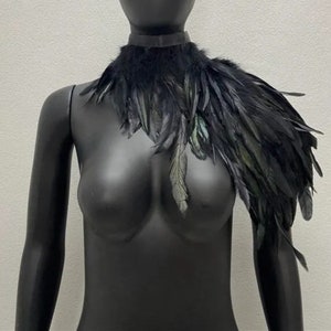 Gothic Hypotenuse Feather cape, Women's Cape Shawl Wrap with Collar - Elegant Cape Feather shrug