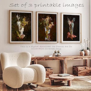 3 Autumn Prints Instant Downloads, Floral Printable Photos, Living room decor, New home gift, Airbnb wall  art, Guest House Colour Print