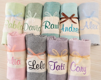 Personalized Beach Towel, 70x40&quot; Monogrammed Turkish Towel, Personalized Gifts, Beach Bridal Party Towel, Bachelorette Wedding Custom Gifts