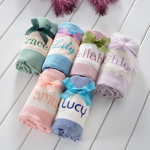 Personalized Beach Towel, Girls Trip Gift, Party Favor, Monogrammed Beach Towel, Beach Bridal Party Towel, Bachelorette Wedding Custom Gifts