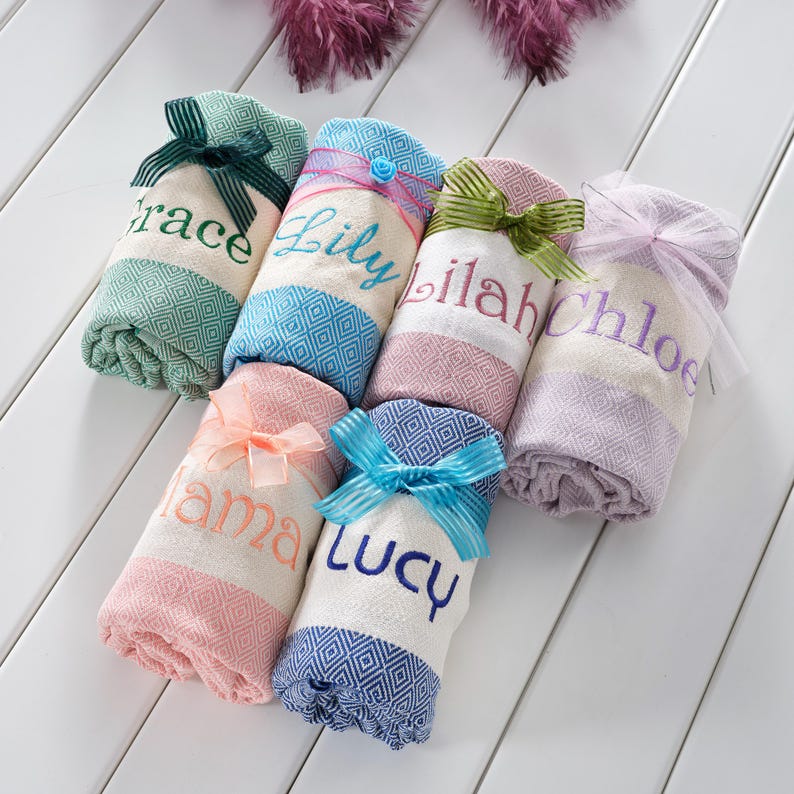 Personalized Beach Towel, Girls Trip Gift, Party Favor, Monogrammed Beach Towel, Beach Bridal Party Towel, Bachelorette Wedding Custom Gifts