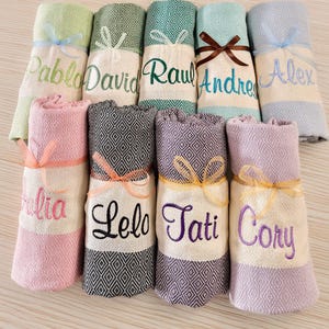 Personalized Beach Towel, Personalized Gift, Bachelorette Party, Bridesmaid Gifts, Party Favor, Gift for Her, Wedding Gift, Girls Trip Gifts