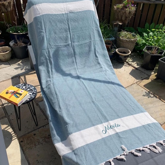 Personalized Beach Towel, 70x40" Monogrammed Turkish Towel, Personalized Gifts, Beach Bridal Party Towel, Bachelorette Wedding Custom Gifts