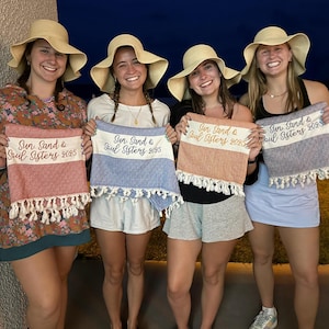 Toalla de playa turca personalizada, regalo de despedida de soltera, regalo de boda personalizado, regalo para ella, regalo personalizado, toalla de playa para dama de honor