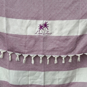 LOGO Beach Towel, Monogrammed Beach Towel, Organic Cotton 70x40'', Gift for Her, Custom Logo Towel, Logo Beach Towel, Embroidered Logo Towel
