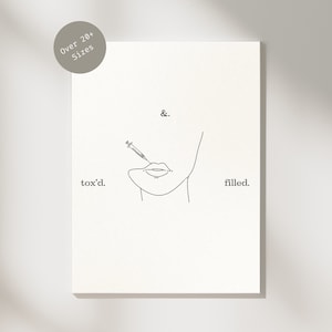 Medspa Decor | Medspa Wall Art | Botox Art | Botox and Filler | Esthetician Decor | Minimalist Wall Art | Printable Wall Art | Office Decor