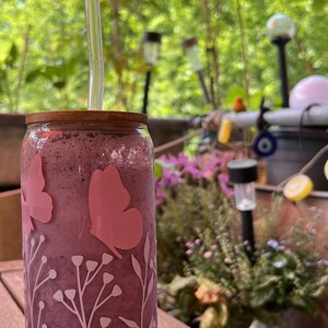 Eiskaffeegläser Trinkgläser mit Glasstrohhalm Glas mit Deckel Glas mit Bambusdeckel und Strohhalm image 8