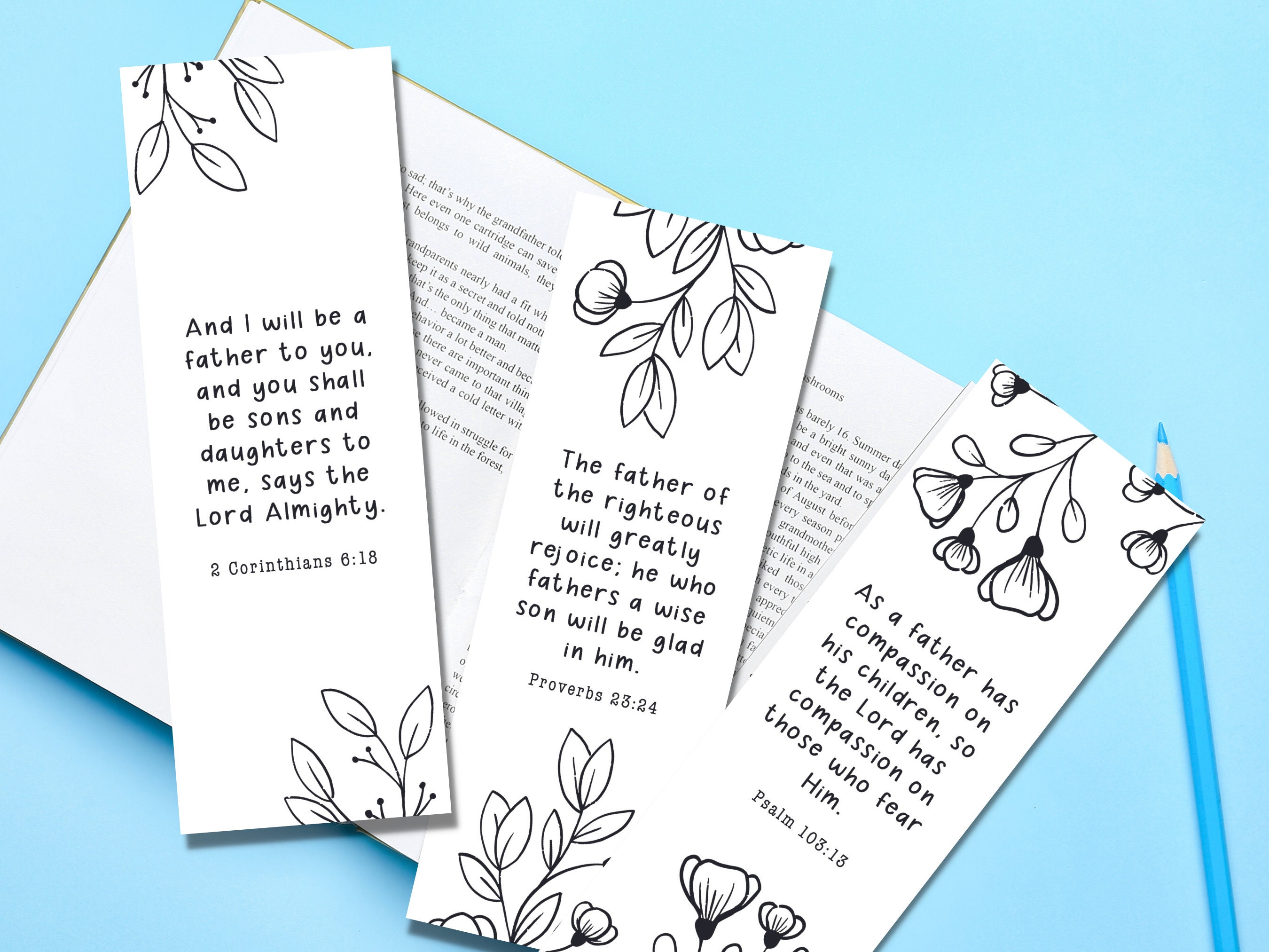 Set of 4 Printable Catholic Bookmarks to Color, Printable Religious